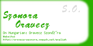 szonora oravecz business card